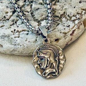 Roman coin pendant stainless steel men’s necklace